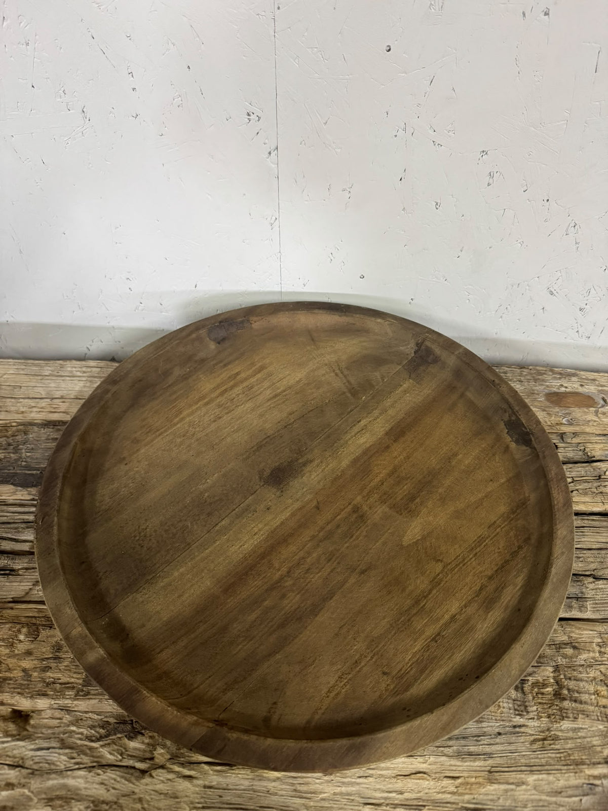 Rond houten dienblad naturel bruin – diameter 48,5 cm