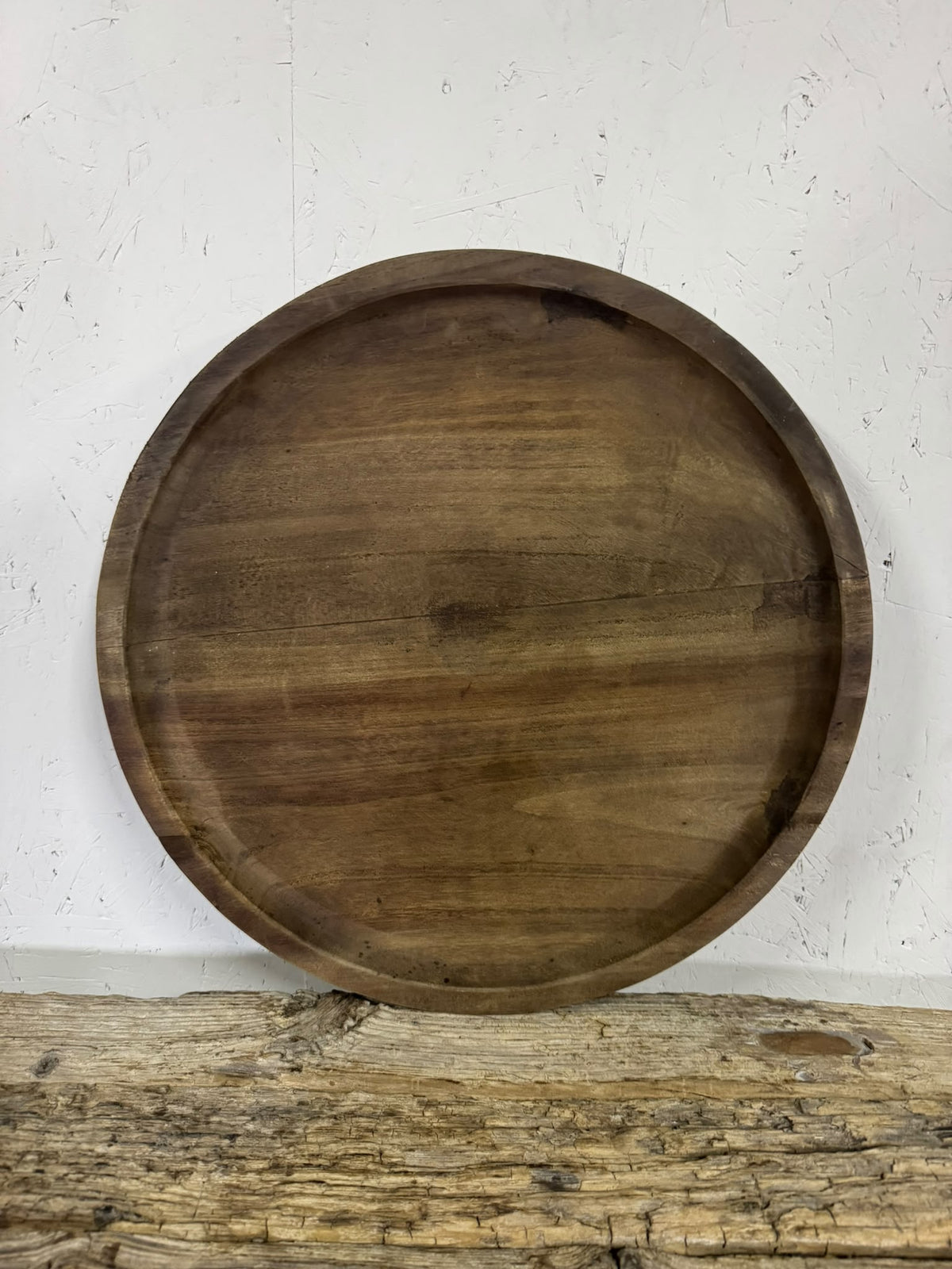 Rond houten dienblad naturel bruin – diameter 48,5 cm