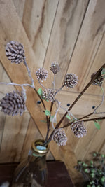 Twig with Cedercones Autumn bruin kunsttak 80 cm; exclusief vaas