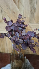 Zijden Eucalyptus in Bloom Bush Burgundy Range 46 cm; exclusief vaas