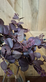 Zijden Eucalyptus in Bloom Bush Burgundy Range 46 cm; exclusief vaas