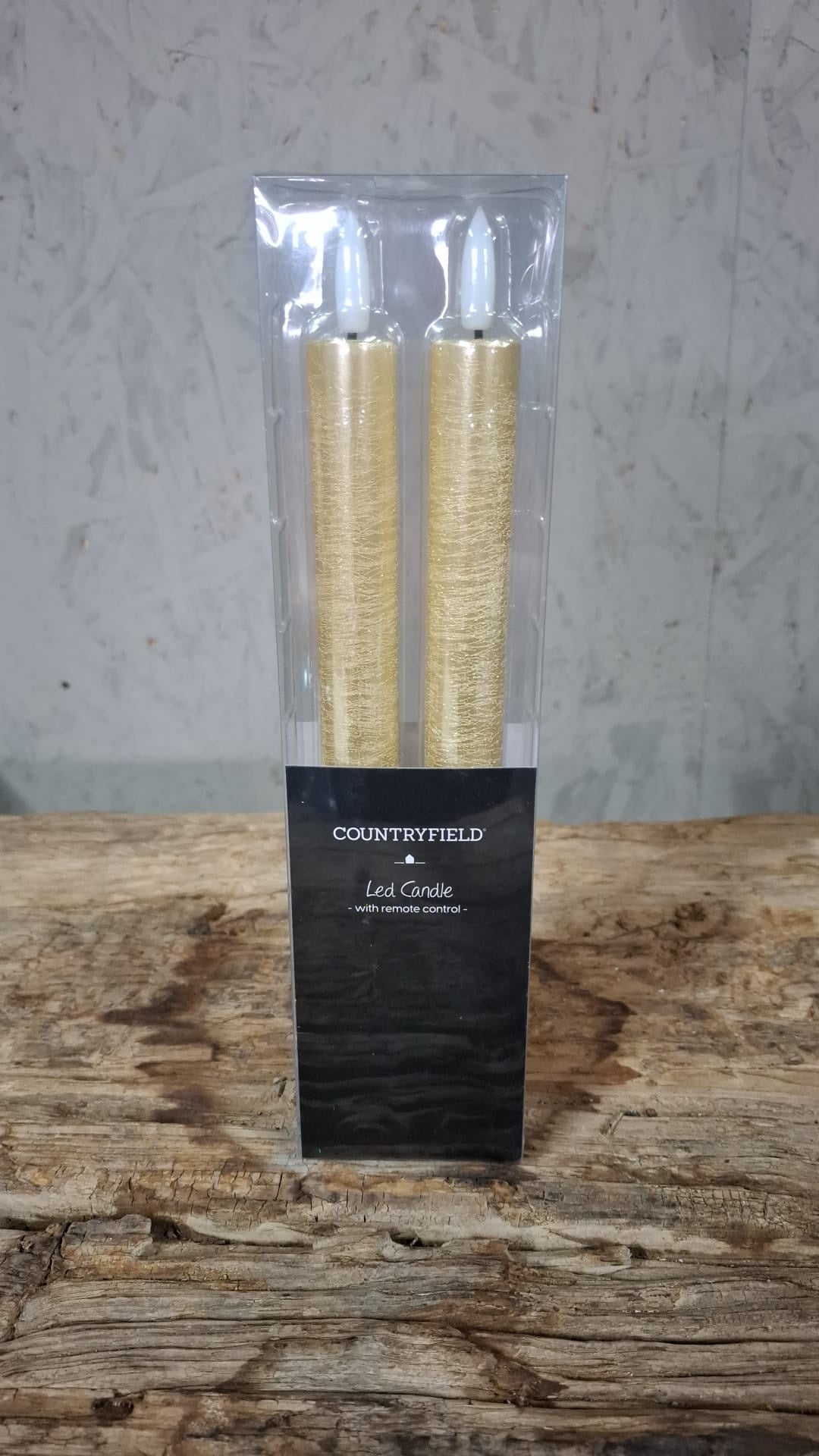 Gouden LED Dinerkaarsen – Lang – Set van 2