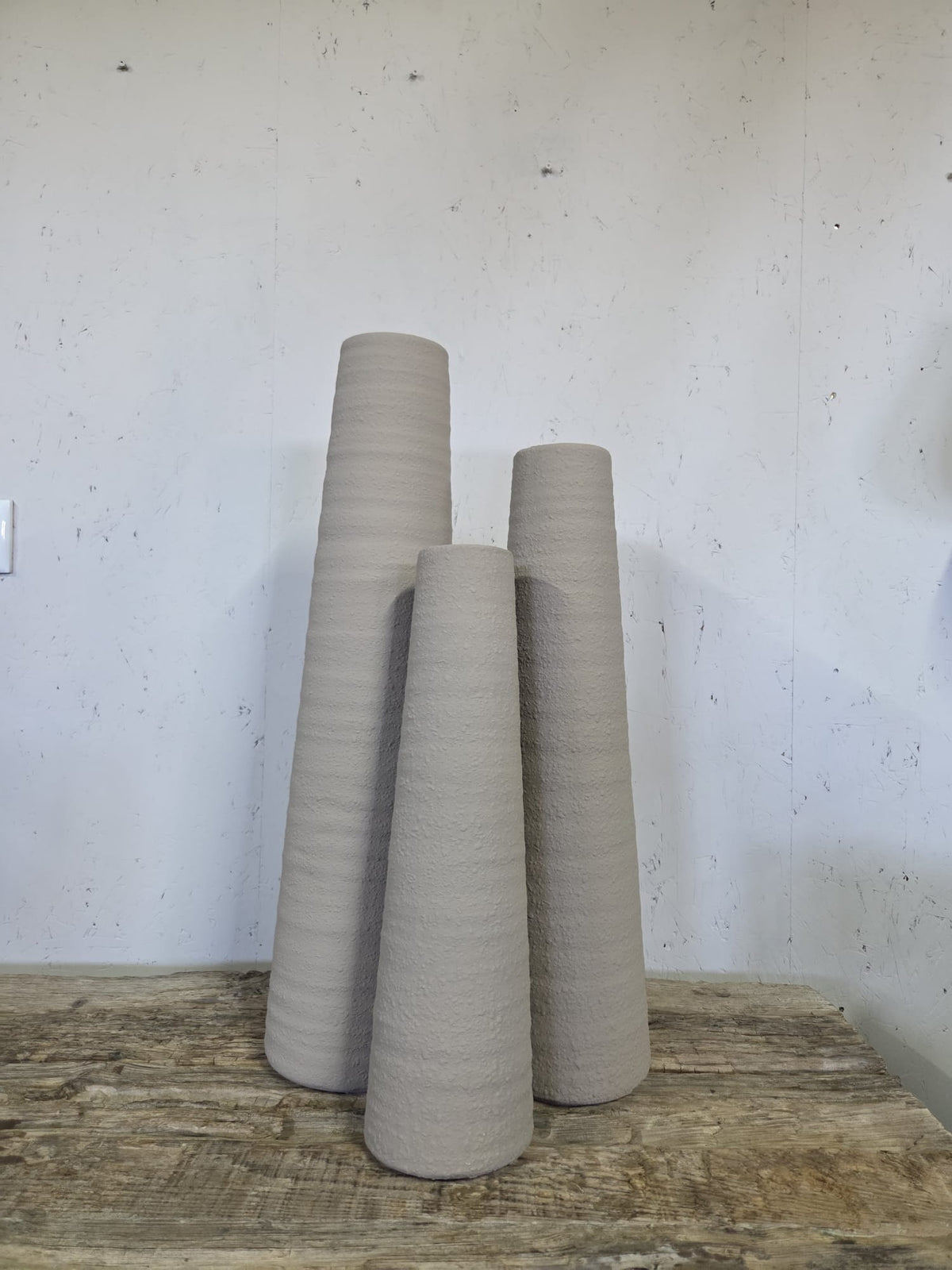 Hoge Sier Vaas Zandkleur – Structuur – XL – 58 cm