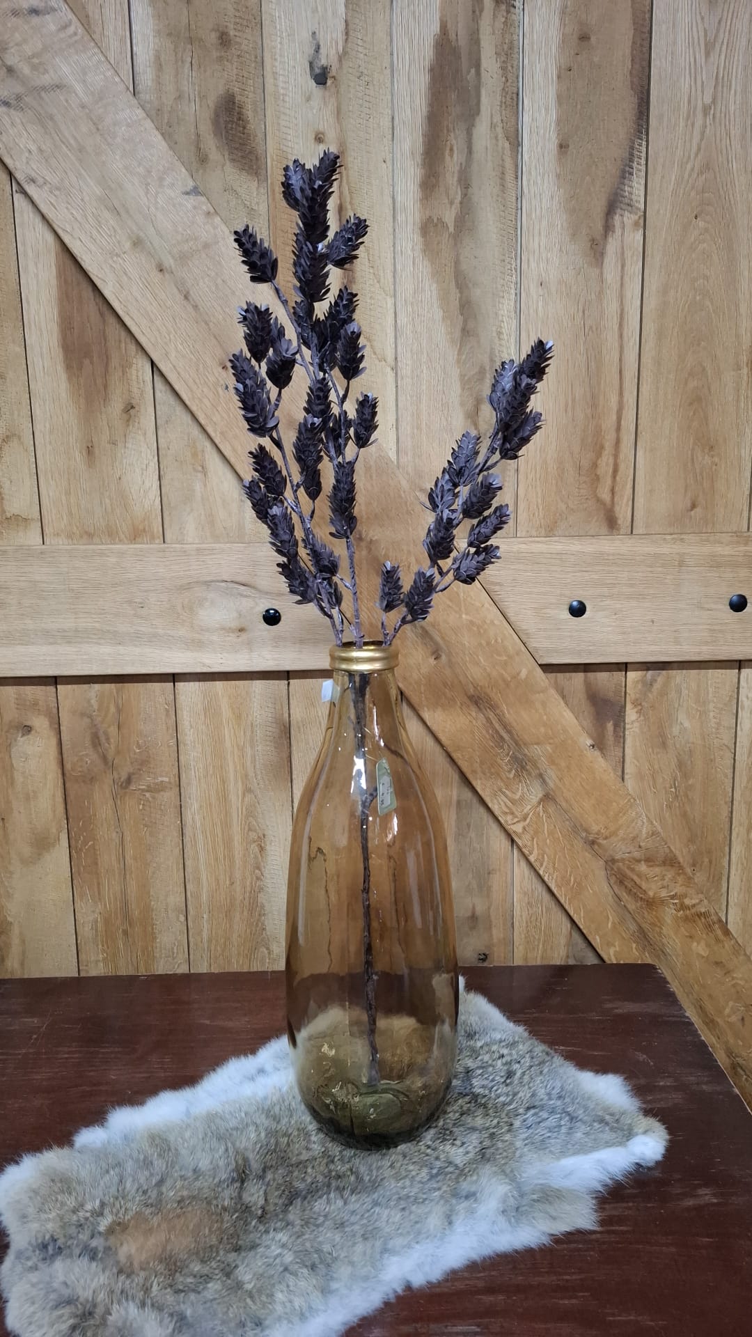 Humulus Twig Brown Green 75 cm, decoratieve kunsttak; exclusief vaas