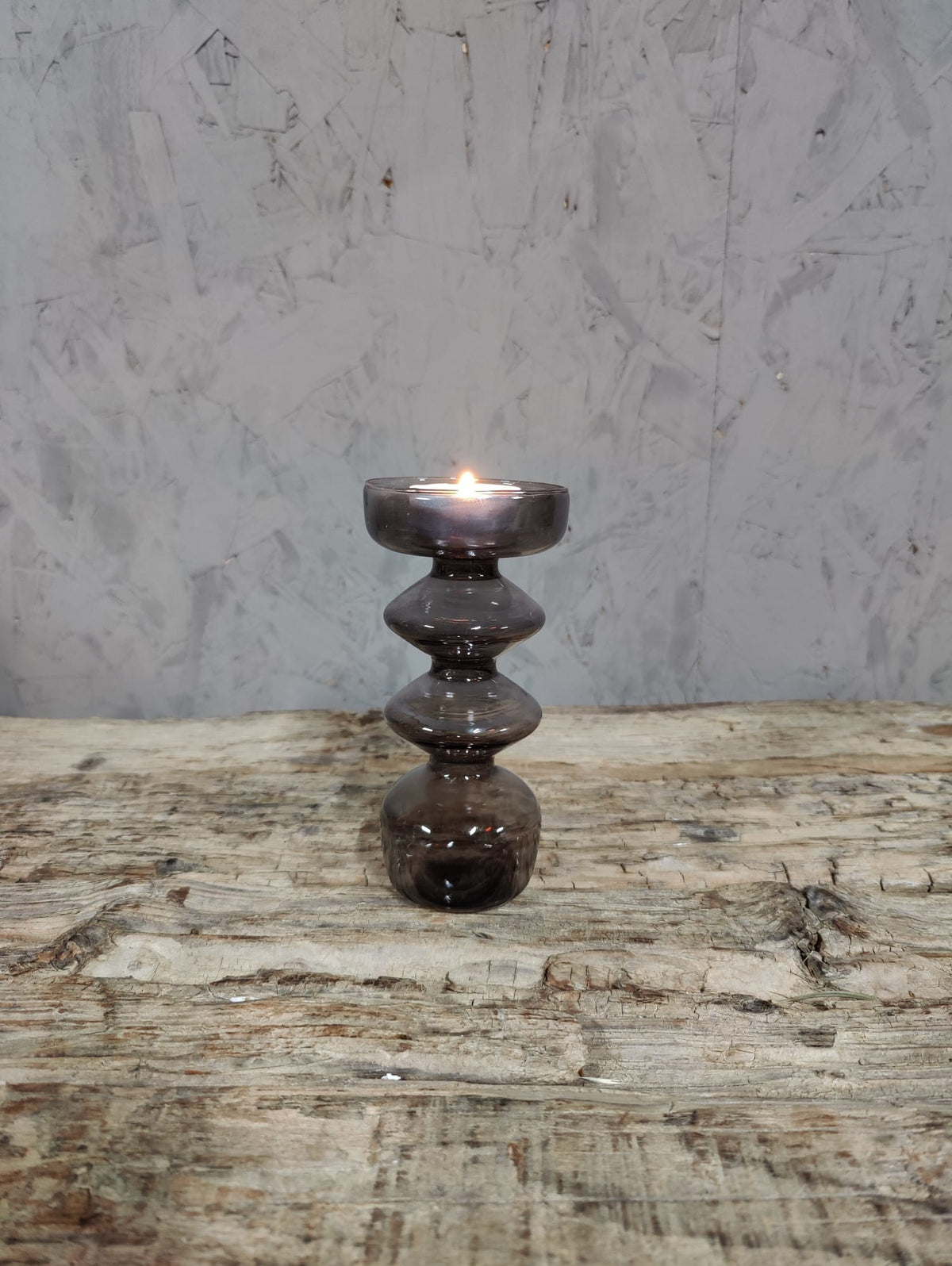 Kaarsenhouder Lilian 3 smoke glass