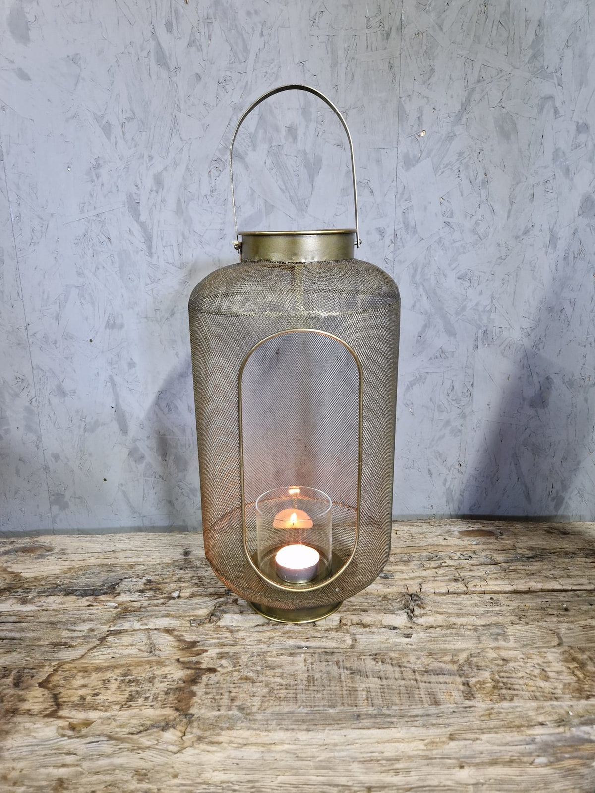 Lantaarn vintage goud groot