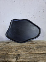 Organisch Dienblad Zwart – Hout – Ø 42 × 30 cm