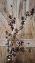 Pice Cone Multi Twig Brown kunsttak 85 cm met bruine kegels; exclusief vaas