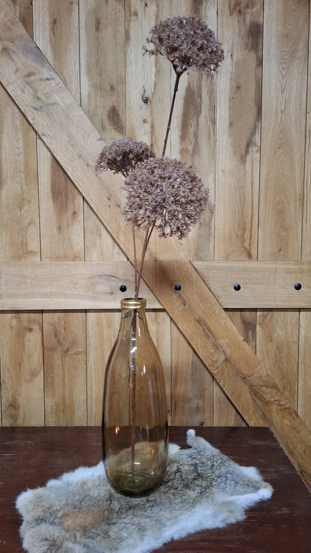 Zijden bloem Sedums Autumn Brown 90 cm; exclusief vaas