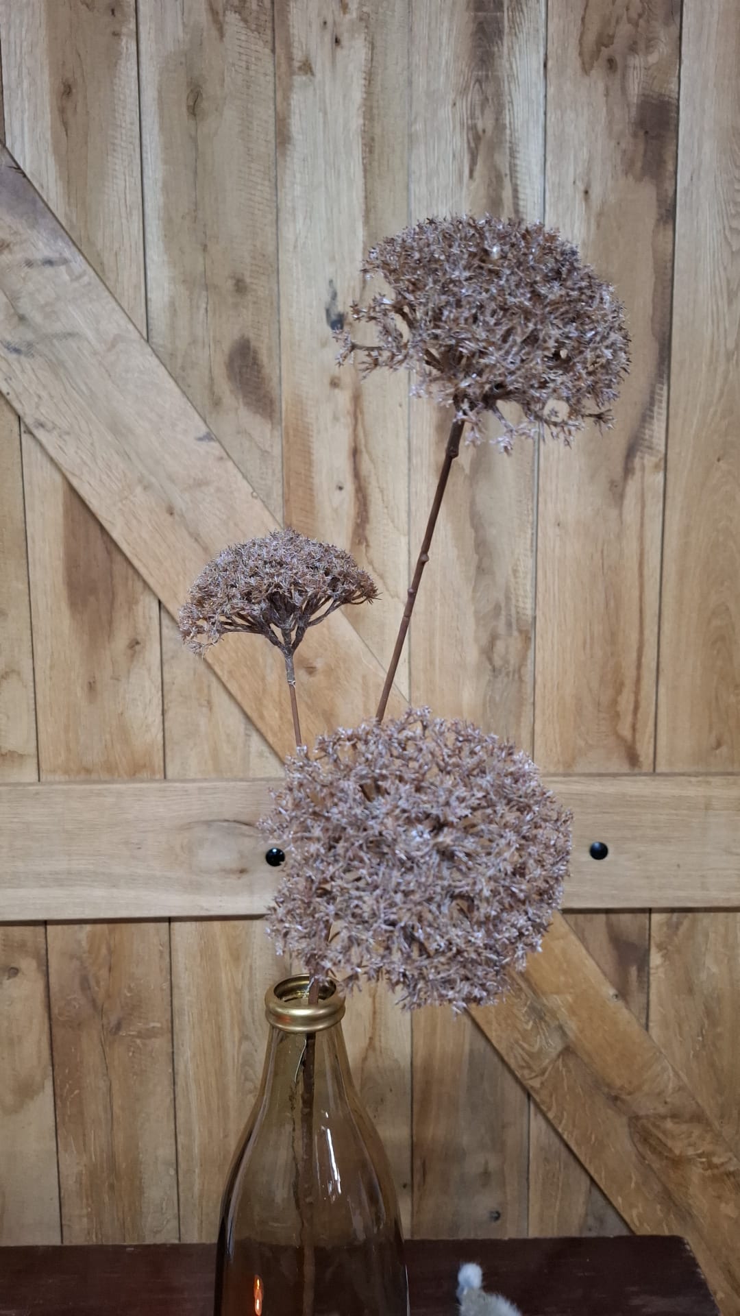 Zijden bloem Sedums Autumn Brown 90 cm; exclusief vaas