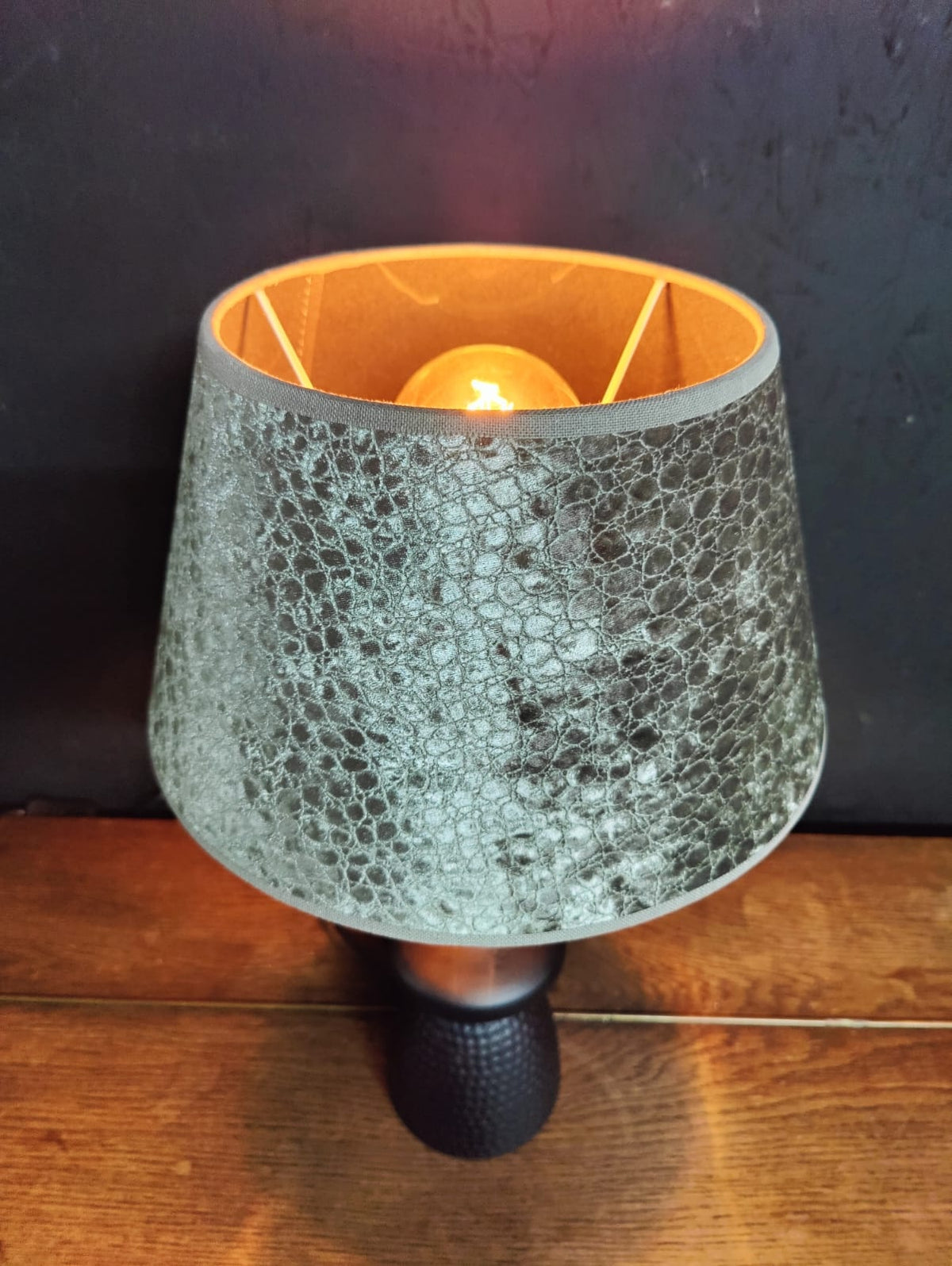 Tafellamp Zwart met Velvet Kap