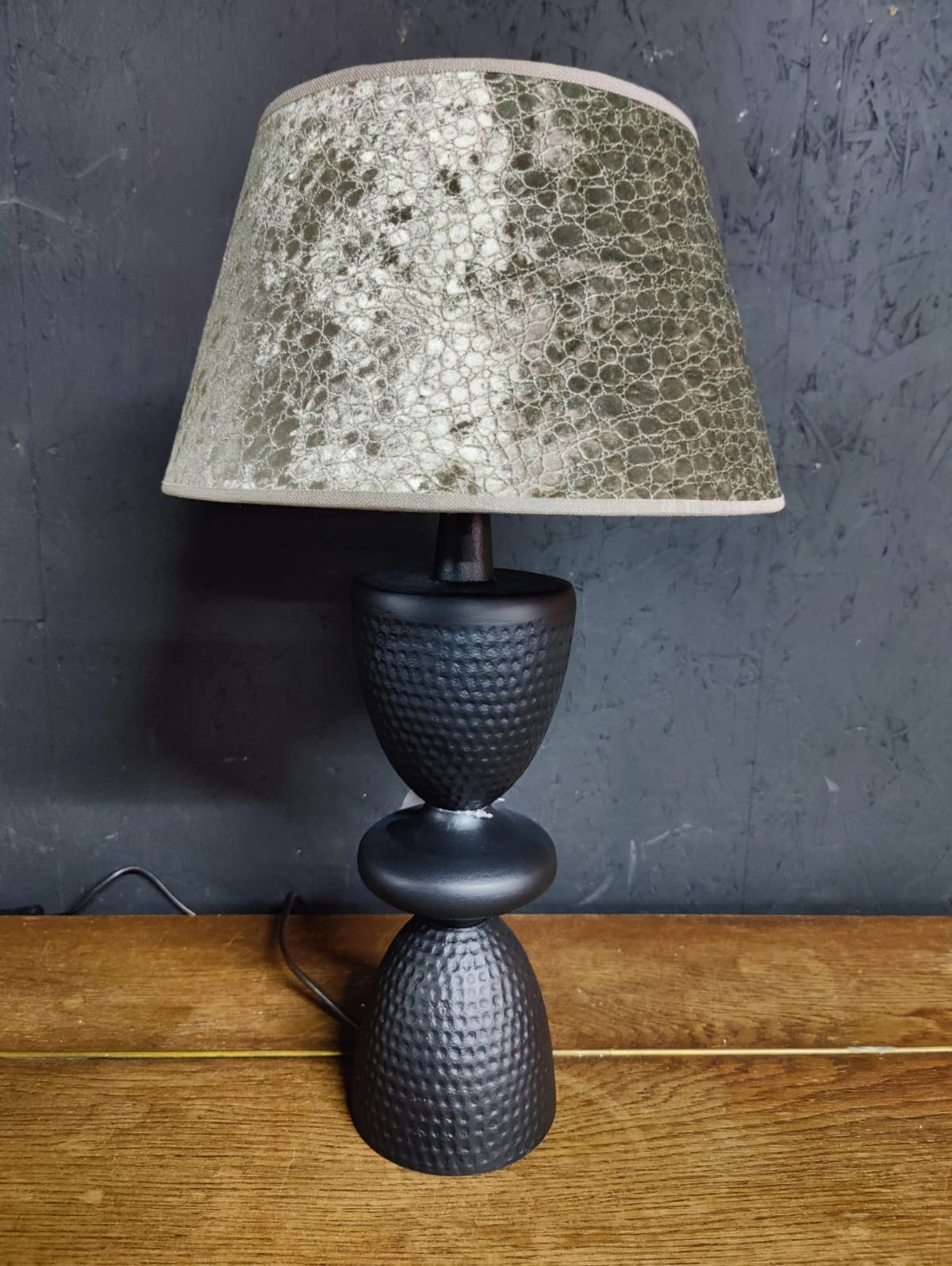 Tafellamp Zwart met Velvet Kap