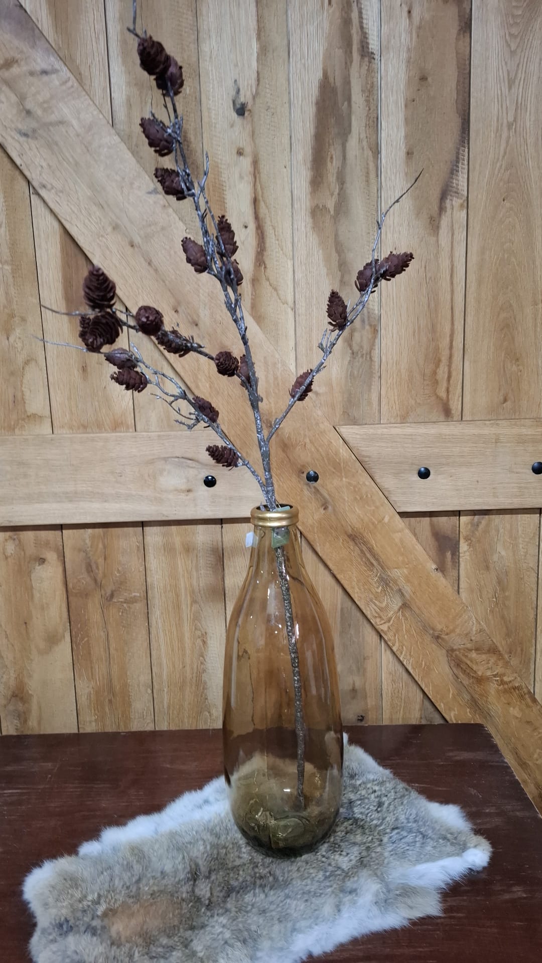 Twigs with Pinecones Autumn kunsttak 80 cm; exclusief vaas