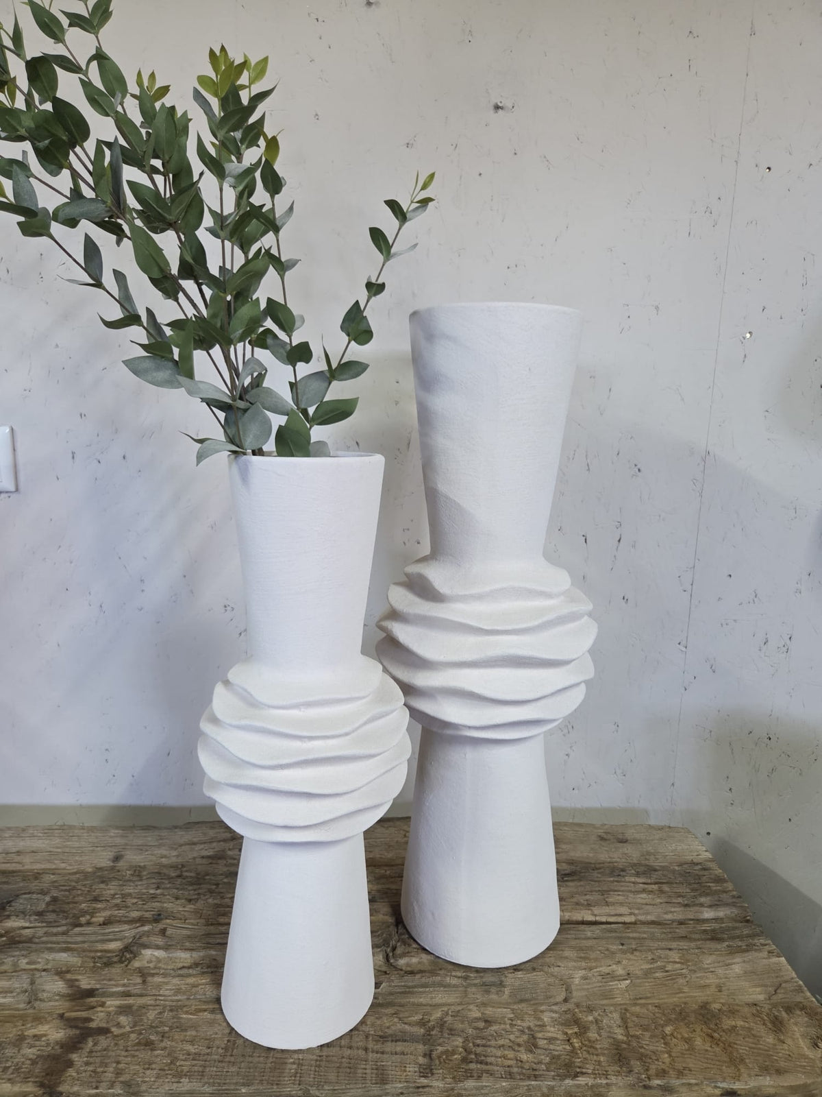 Vaas Wave – Klein – Wit – Ø 18,5 cm × 47,5 cm