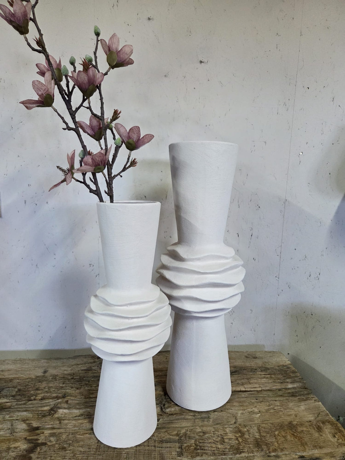 Vaas Wave – Klein – Wit – Ø 18,5 cm × 47,5 cm