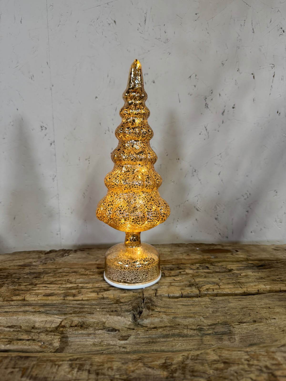 Verlichte kerstboom met zwarte stippen 33,5 cm