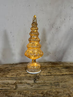 Verlichte kerstboom met zwarte stippen 33,5 cm