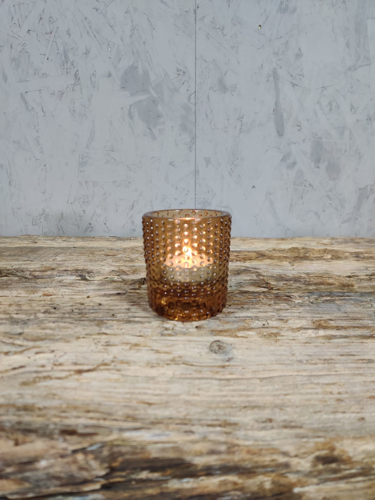 Waxinehouder Anna cognac groot