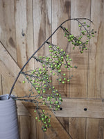 Wild Rose Buds Multi Green kunsttak 115 cm met groene bottels; exclusief vaas