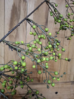 Wild Rose Buds Multi Green kunsttak 115 cm met groene bottels; exclusief vaas