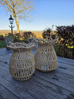 Windlicht van Touw met Glas – Groot