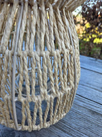 Windlicht van Touw met Glas – Groot