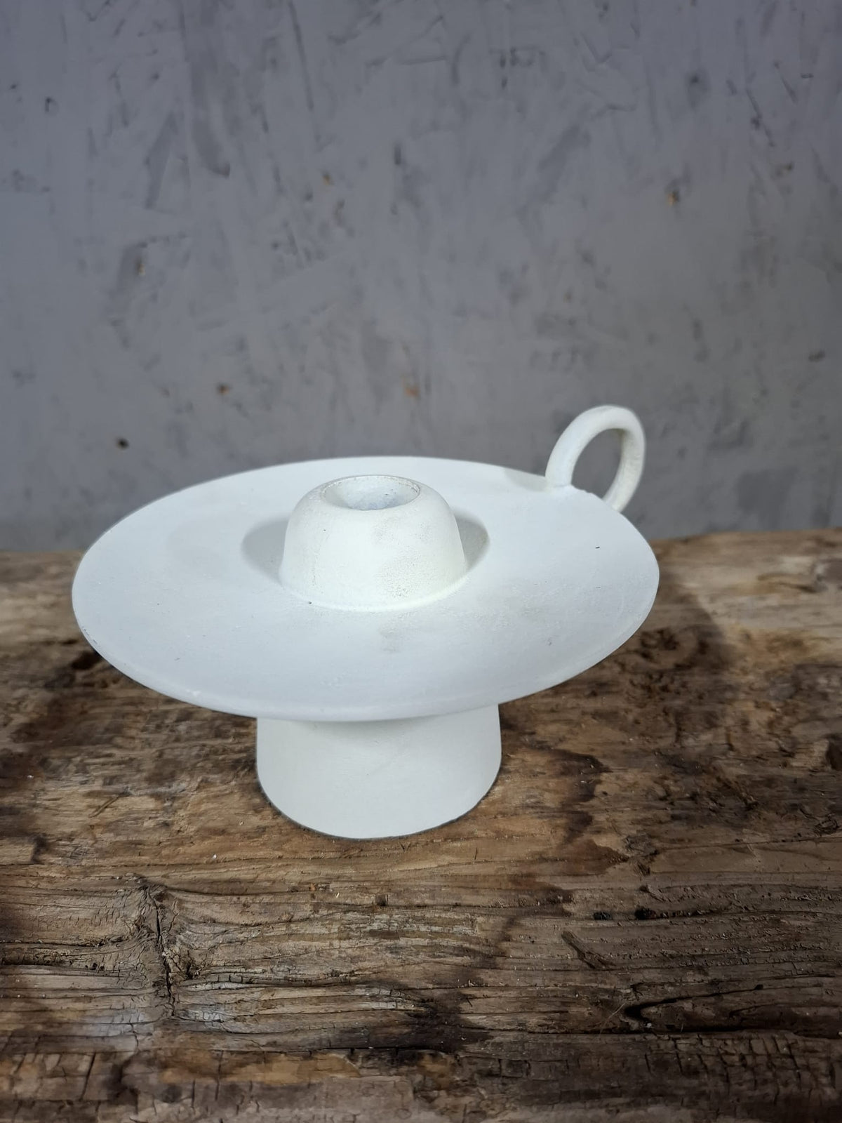 Witte Kandelaar met Handvat