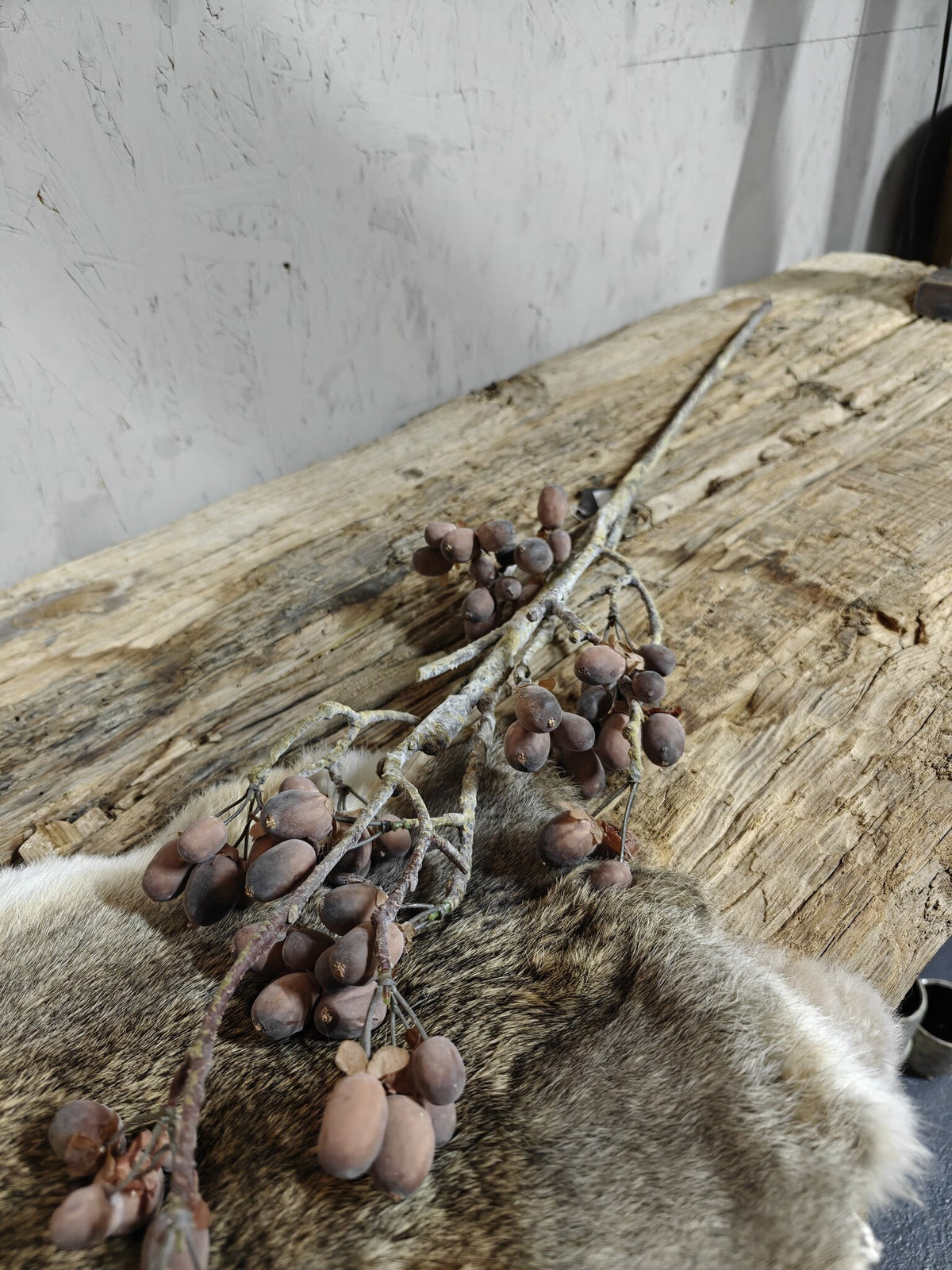 Zijden bloem Alnus Grande Brown 92cm - Brynxz