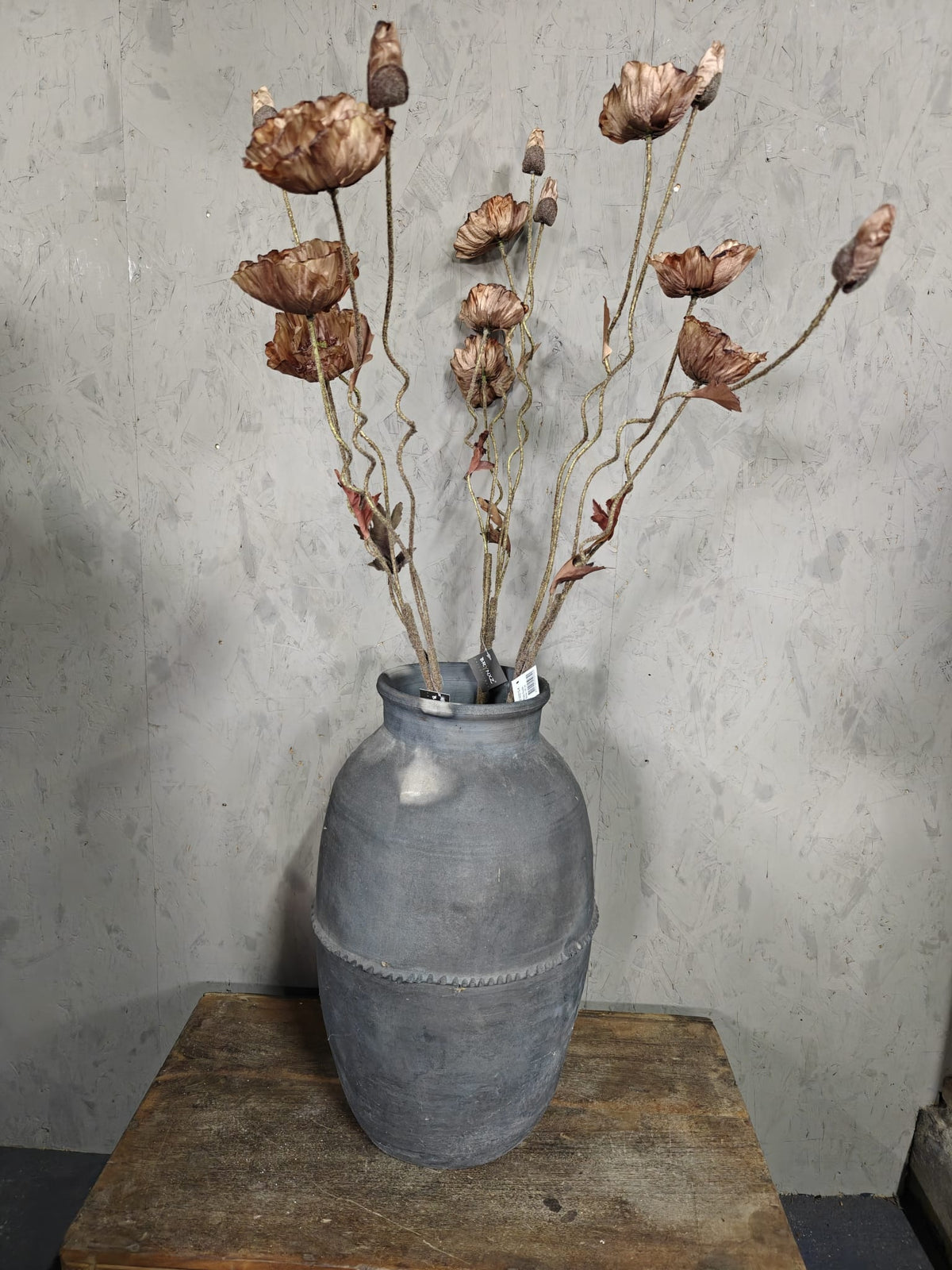 Zijden bloem Poppy Brown 100cm
