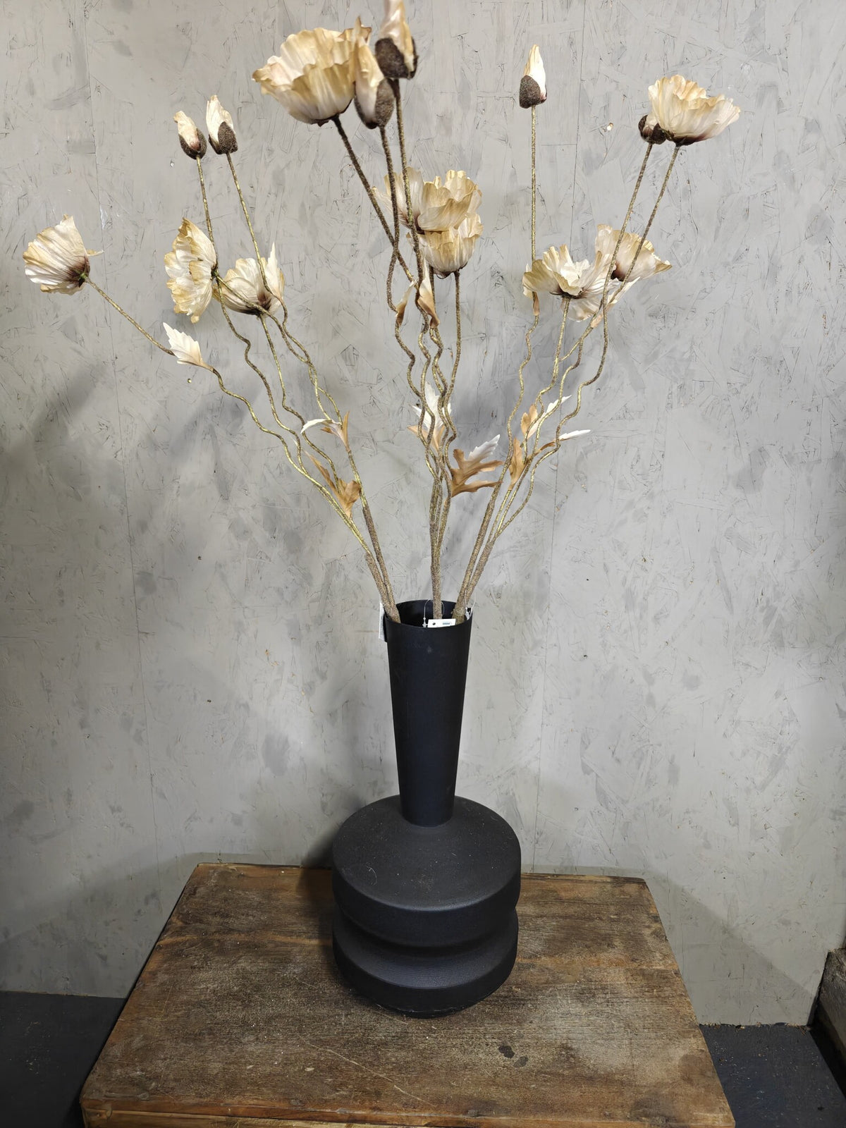 Zijden bloem Poppy Bundle Twist Off White 100cm - Brynxz