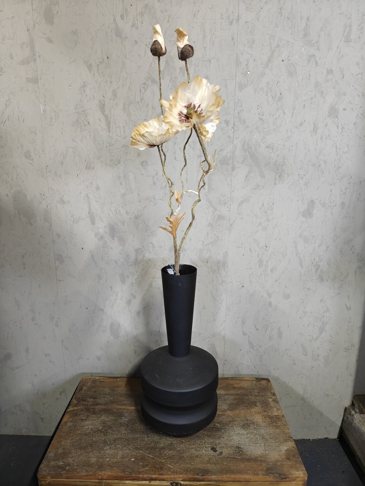 Zijden bloem Poppy Bundle Twist Off White 100cm - Brynxz