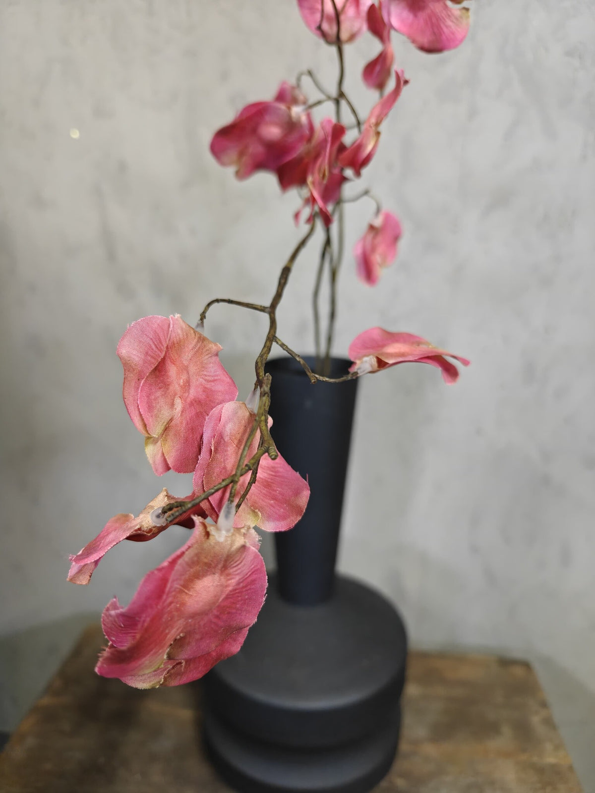Zijden bloem Silver Leave Twig Pink 90cm