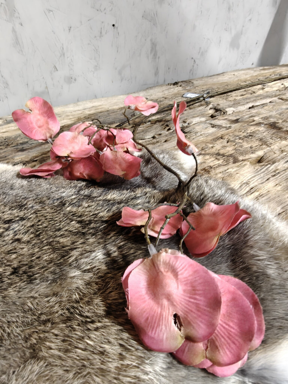 Zijden bloem Silver Leave Twig Pink 90cm