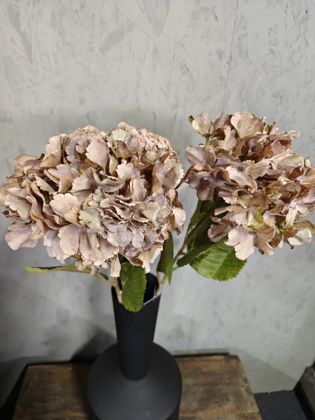 Zijden bloem Hydrangea Mauve Brown 85cm - Brynxz