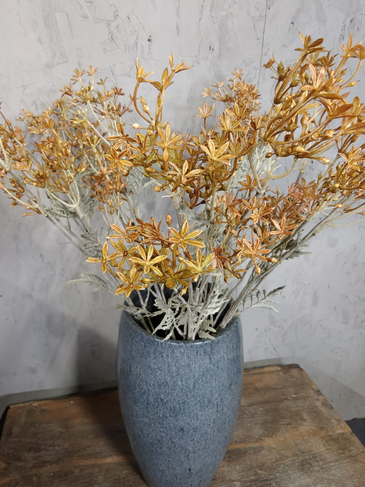 Zijden bloem Scallion Flower Spray Orange 67cm - Brynxz